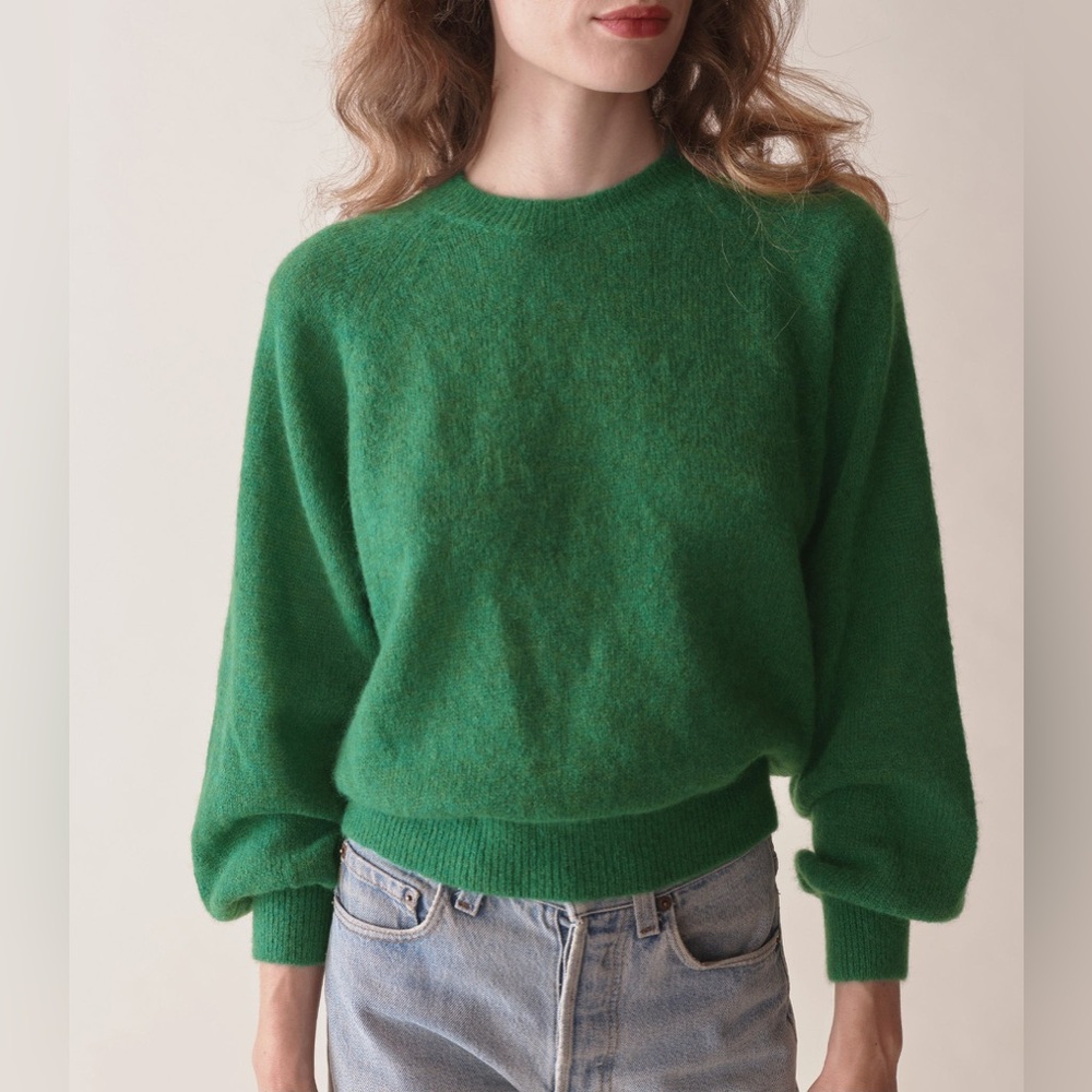 Doen Alpaca Crewneck Sweater in evergreen